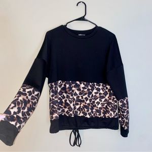 SHEIN size small black and leopard print sweater